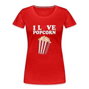 Popcorn - Frauen Premium Bio T-Shirt - Rot - Vorne - Mia (176cm)