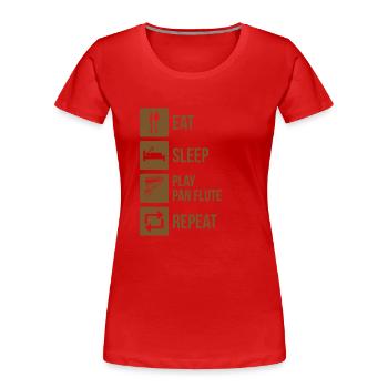 Panflute Panflute player Panflutist - Women's Premium Organic T-Shirt - red - Front - Mia (176cm)