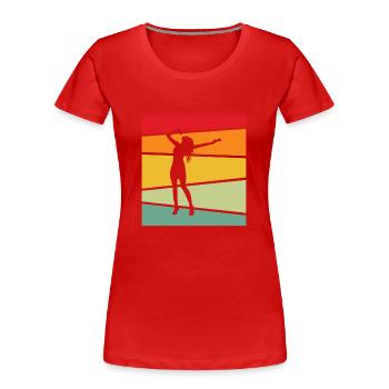 Singing Retro - Women's Premium Organic T-Shirt - red - Front - Mia (176cm)