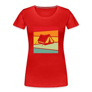 Camping Retro - Women's Premium Organic T-Shirt - red - Front - Mia (176cm)