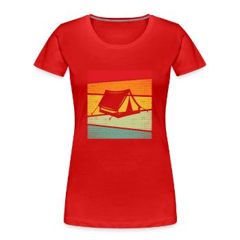 Camping Retro - Women's Premium Organic T-Shirt - red - Front - Mia (176cm)