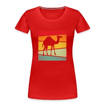 Rétro Dromadaire - T-shirt bio Premium Femme - rouge - Devant - Mia (176cm)