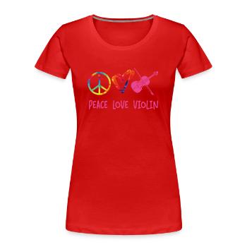Violin Violinist Girl Tie Dye - Frauen Premium Bio T-Shirt - Rot - Vorne - Mia (176cm)
