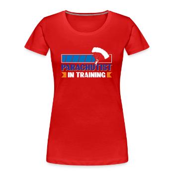 Parachutiste en formation - T-shirt bio Premium Femme - rouge - Devant - Mia (176cm)