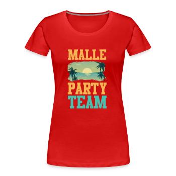 Malle Party Team - Frauen Premium Bio T-Shirt - Rot - Vorne - Mia (176cm)