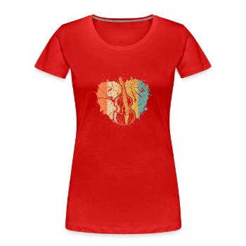 Double bass Double bass player Double bass player - Women's Premium Organic T-Shirt - red - Front - Mia (176cm)