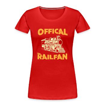 Railway Ladder, Railway Railfan - Women's Premium Organic T-Shirt - red - Front - Mia (176cm)