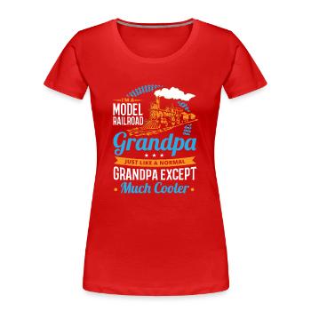 Railway Ladder, Railway Railfan - Women's Premium Organic T-Shirt - red - Front - Mia (176cm)