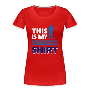 Das ist mein Custodian Shirt - Frauen Premium Bio T-Shirt - Rot - Vorne - Mia (176cm)