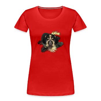 Golden Dog allemand Wirehair - T-shirt bio Premium Femme - rouge - Devant - Mia (176cm)