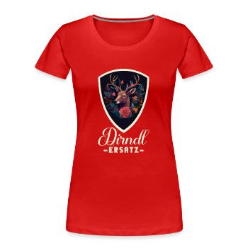 Dirndl Ersatz Dirndl Trachten Kostüm Dirndl Ersatz - Frauen Premium Bio T-Shirt - Rot - Vorne - Mia (176cm)
