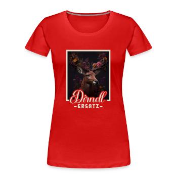 Dirndl Ersatz Dirndl Trachten Kostüm Dirndl Ersatz - Frauen Premium Bio T-Shirt - Rot - Vorne - Mia (176cm)