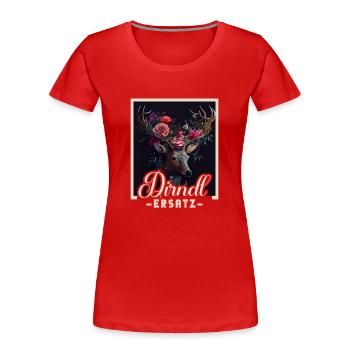 Dirndl Ersatz Dirndl Trachten Kostüm Dirndl Ersatz - Frauen Premium Bio T-Shirt - Rot - Vorne - Mia (176cm)