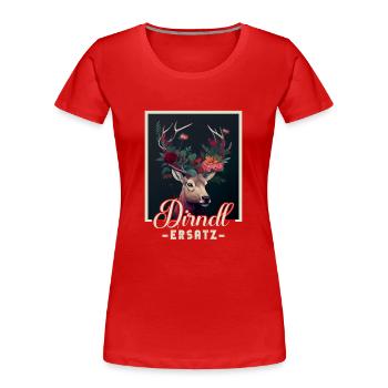 Dirndl Ersatz Dirndl Trachten Kostüm Dirndl Ersatz - Frauen Premium Bio T-Shirt - Rot - Vorne - Mia (176cm)