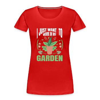 Plant Gardening Gardener Landscape Architect - Women's Premium Organic T-Shirt - red - Front - Mia (176cm)
