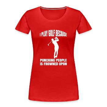 Golfeurs Golf Golf Club Golf Golf Terrain de golf - T-shirt bio Premium Femme - rouge - Devant - Mia (176cm)