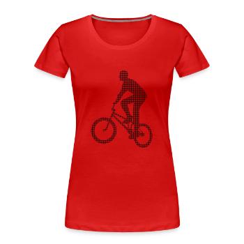 Le BMX - T-shirt bio Premium Femme - rouge - Devant - Mia (176cm)