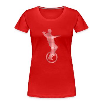 Monocycle - T-shirt bio Premium Femme - rouge - Devant - Mia (176cm)