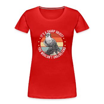 Falkner Falknerei Falken Jagd Beizjagd Geschenk - Frauen Premium Bio T-Shirt - Rot - Vorne - Mia (176cm)