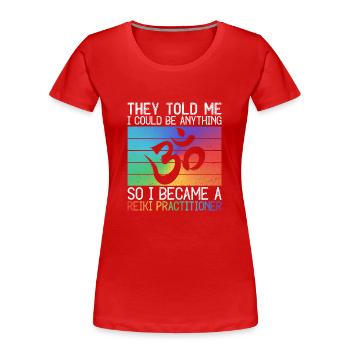 Reiki Energie Reiki Meister - Frauen Premium Bio T-Shirt - Rot - Vorne - Mia (176cm)