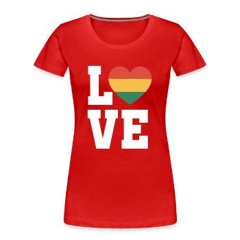 Ich bin Schwarze Geschichte Schwarzer - Frauen Premium Bio T-Shirt - Rot - Vorne - Mia (176cm)