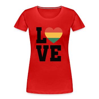 Ich bin Schwarze Geschichte Schwarzer - Frauen Premium Bio T-Shirt - Rot - Vorne - Mia (176cm)