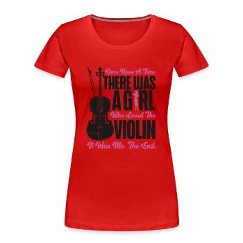 Violin Violinist Girl Once Upon A - Frauen Premium Bio T-Shirt - Rot - Vorne - Mia (176cm)