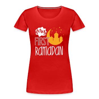 Célébration du Ramadan, fête musulmane - T-shirt bio Premium Femme - rouge - Devant - Mia (176cm)