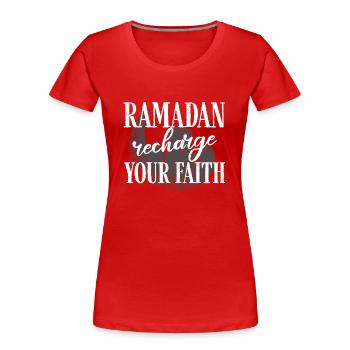 Ramadan celebration, Muslim holiday - Women's Premium Organic T-Shirt - red - Front - Mia (176cm)