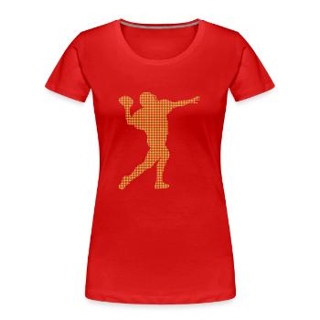 Football - Frauen Premium Bio T-Shirt - Rot - Vorne - Mia (176cm)