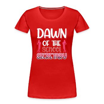 L’aube du secrétaire de l’école - T-shirt bio Premium Femme - rouge - Devant - Mia (176cm)
