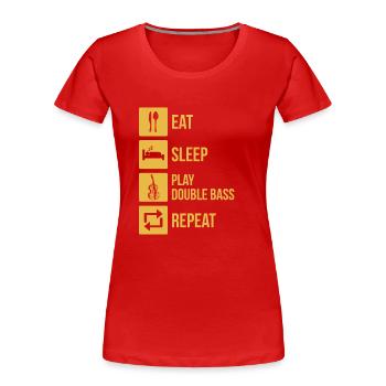 Double bass Double bass player Double bass player - Women's Premium Organic T-Shirt - red - Front - Mia (176cm)