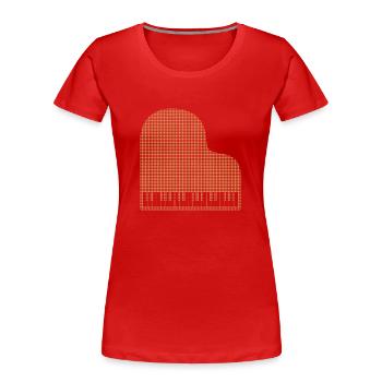 Klavier - Frauen Premium Bio T-Shirt - Rot - Vorne - Mia (176cm)