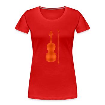 Geige - Frauen Premium Bio T-Shirt - Rot - Vorne - Mia (176cm)