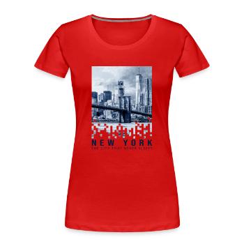 New York City Statue de la Liberté USA Souvenir NYC - T-shirt bio Premium Femme - rouge - Devant - Mia (176cm)