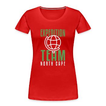 Nordkap/ North Cape team Round trip design - Women's Premium Organic T-Shirt - red - Front - Mia (176cm)