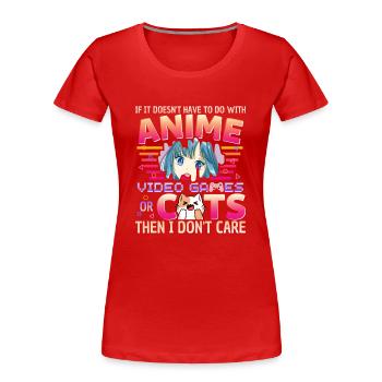Lustige Videospiele Gamer Anime Katzen Mama - Frauen Premium Bio T-Shirt - Rot - Vorne - Mia (176cm)