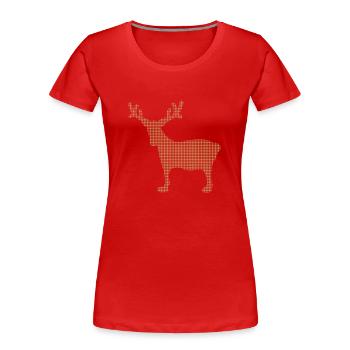 Elk - Women's Premium Organic T-Shirt - red - Front - Mia (176cm)
