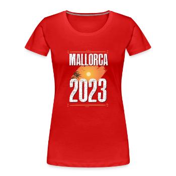 Majorque 2023 - T-shirt bio Premium Femme - rouge - Devant - Mia (176cm)