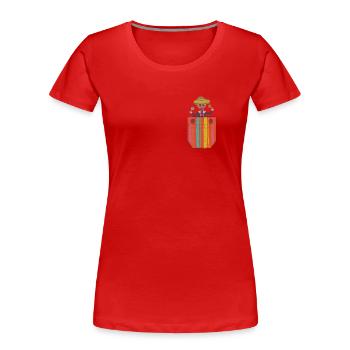 Serape Skeleton Mariachi Bag Cinco de Mayo - Women's Premium Organic T-Shirt - red - Front - Mia (176cm)