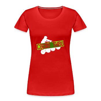 Quad - Women's Premium Organic T-Shirt - red - Front - Mia (176cm)