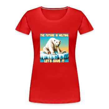 L’avenir fond - T-shirt bio Premium Femme - rouge - Devant - Mia (176cm)