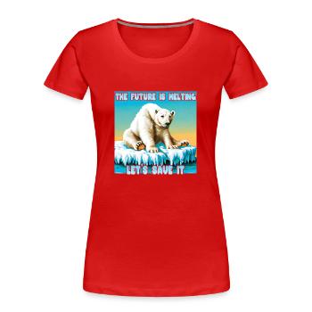 L’avenir fond - T-shirt bio Premium Femme - rouge - Devant - Mia (176cm)