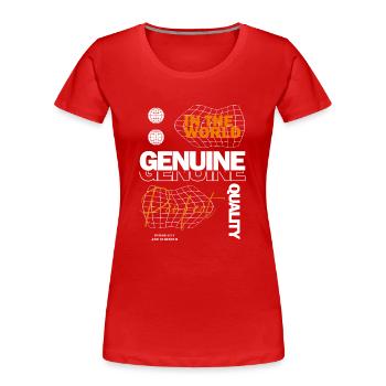 Genuine Streetwear - Frauen Premium Bio T-Shirt - Rot - Vorne - Mia (176cm)