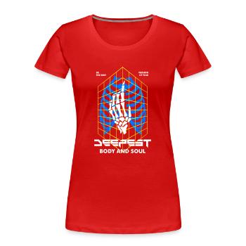 Deepest Streetwear - Frauen Premium Bio T-Shirt - Rot - Vorne - Mia (176cm)