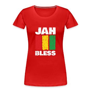Ethical religious designs show their faith - Women's Premium Organic T-Shirt - red - Front - Mia (176cm)