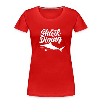 Shark diving Shark diving Shark Sharks Shark - Women's Premium Organic T-Shirt - red - Front - Mia (176cm)