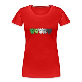 Drapeau Aromantique Fierté LGBTQ Axolotl Aromantisch - T-shirt bio Premium Femme - rouge - Devant - Mia (176cm)