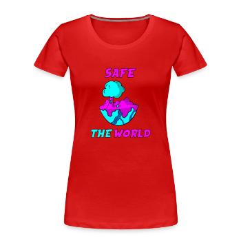 Protégez notre monde - Sauvez notre monde - T-shirt bio Premium Femme - rouge - Devant - Mia (176cm)