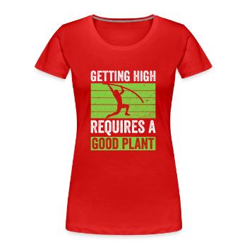 Stabhochspringer Stabhochsprung - Frauen Premium Bio T-Shirt - Rot - Vorne - Mia (176cm)